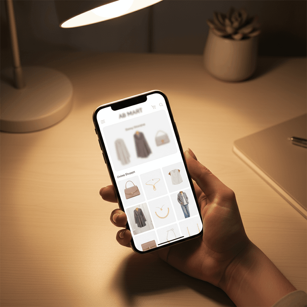 AB MART mobile shopping interface
